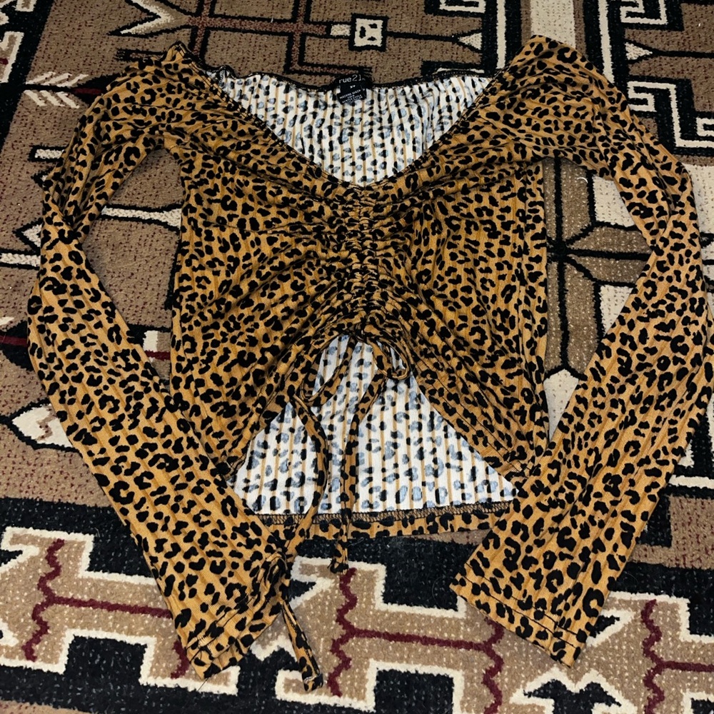 Rue21 Leopard Print Ruched Blouse